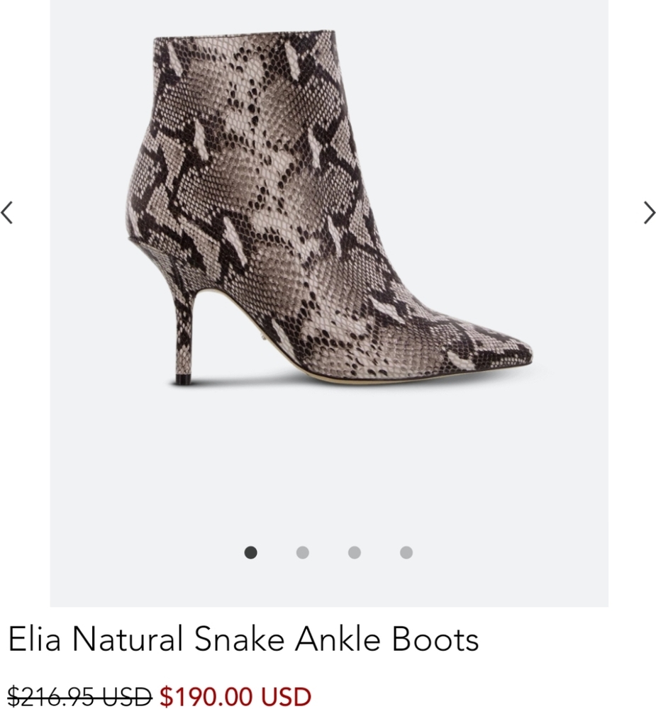Tony Bianco  Elia natural snake ankle boots.
